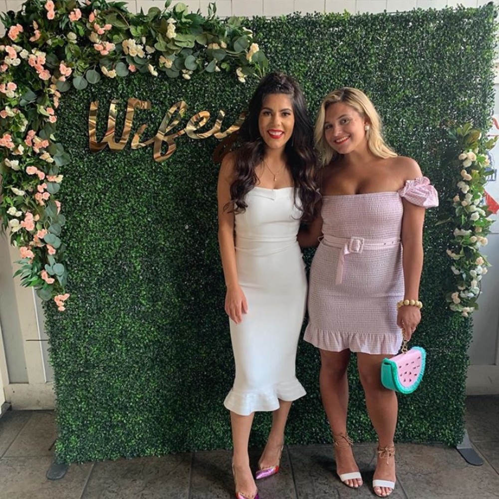 Pink & white checkered dress